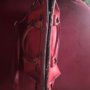 London Fog Burgundy Leather Handbag